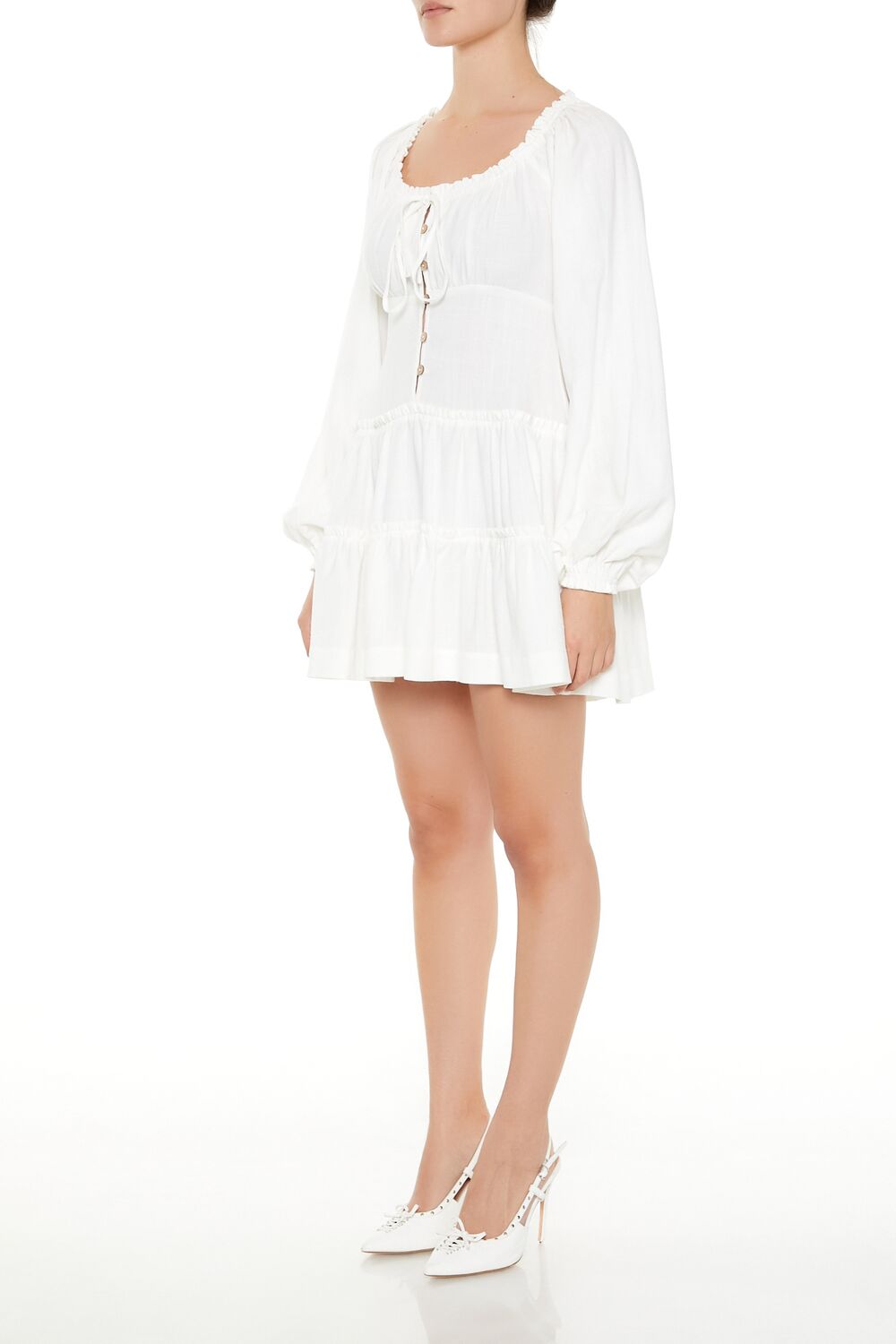 Peasant-Sleeve Mini Dress - Image 3