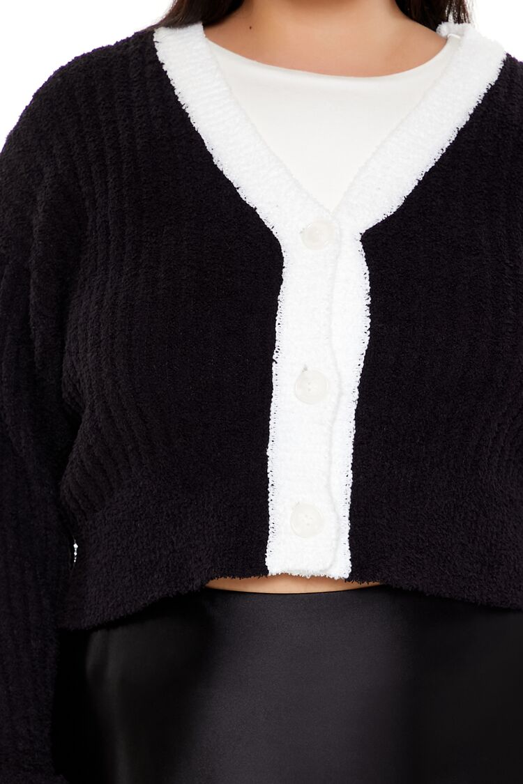Plus Size Two-Tone Cardigan Sweater - Image 3