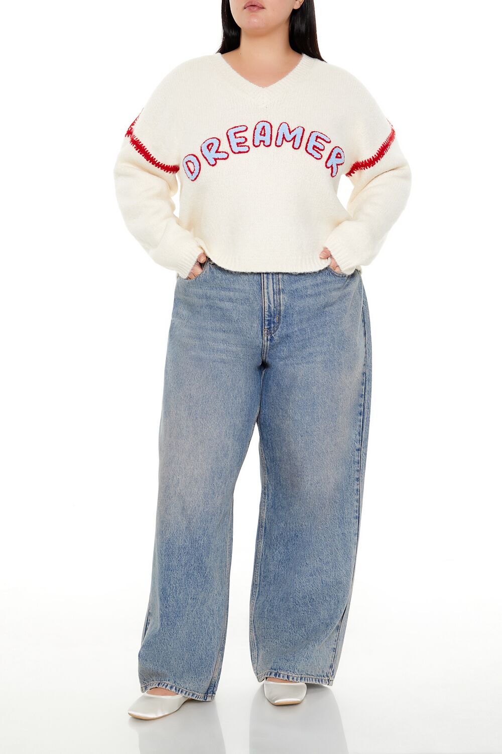 Plus Size Dreamer Fuzzy Knit Sweater - Image 2