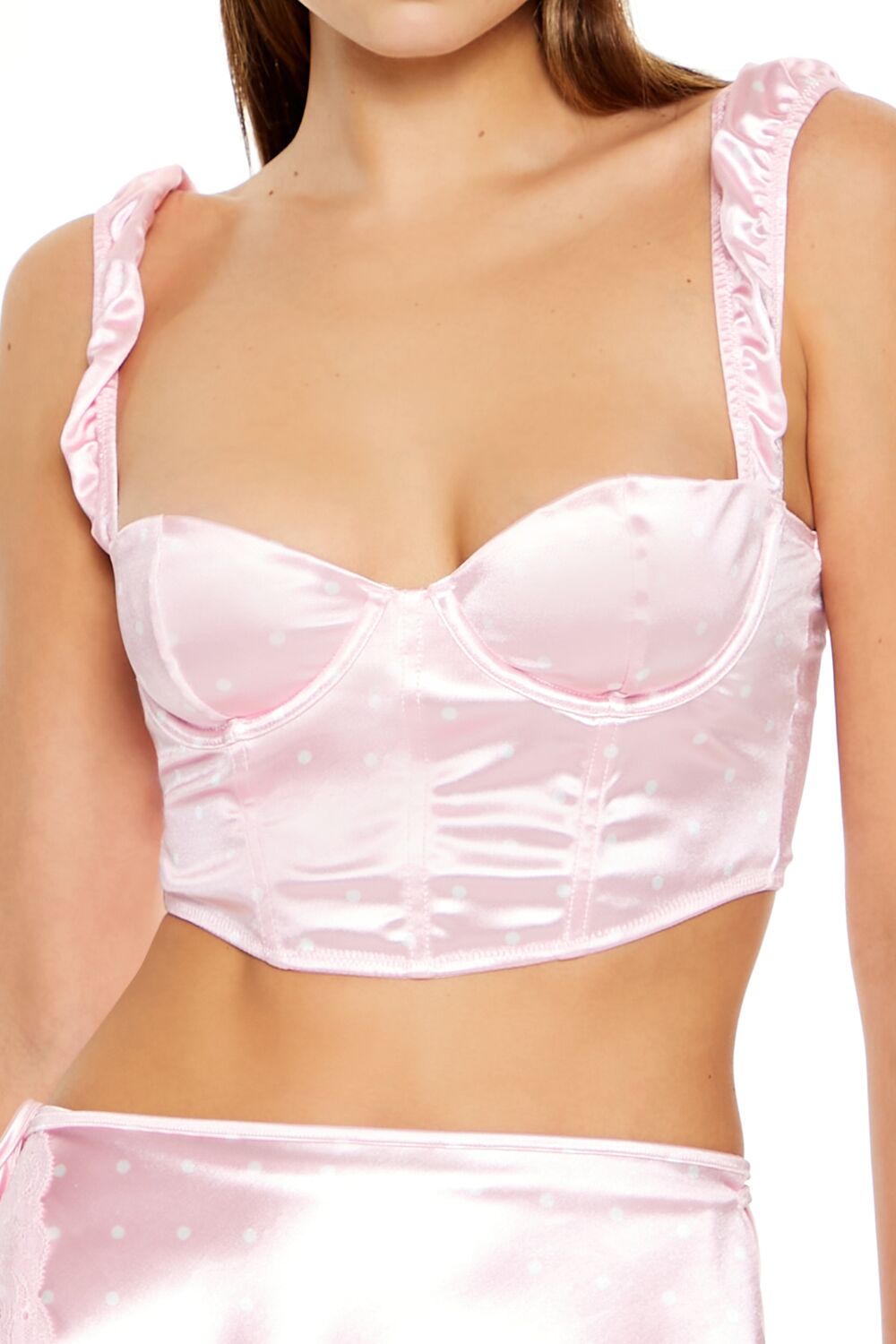 Polka Dot Lingerie Corset Crop Top - Image 3
