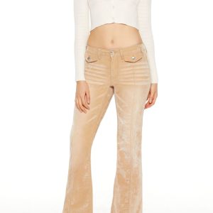 Corduroy Low-Rise Bootcut Pants