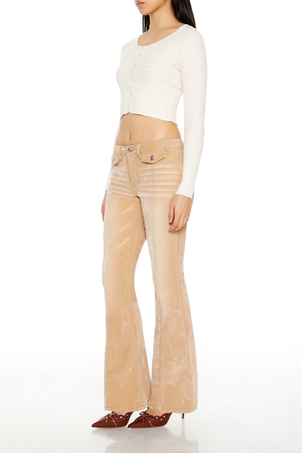 Corduroy Low-Rise Bootcut Pants - Image 3