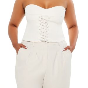 Plus Size Lace-Up Tube Top
