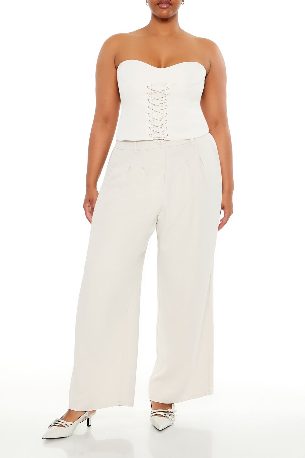 Plus Size Lace-Up Tube Top - Image 2