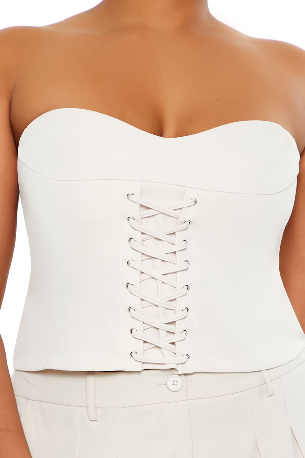 Plus Size Lace-Up Tube Top - Image 3