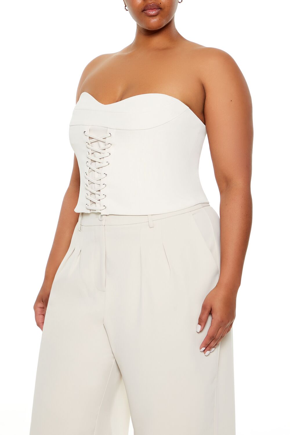 Plus Size Lace-Up Tube Top - Image 4