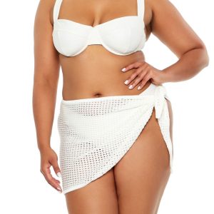 Plus Size Swim Cover-Up Mini Skirt