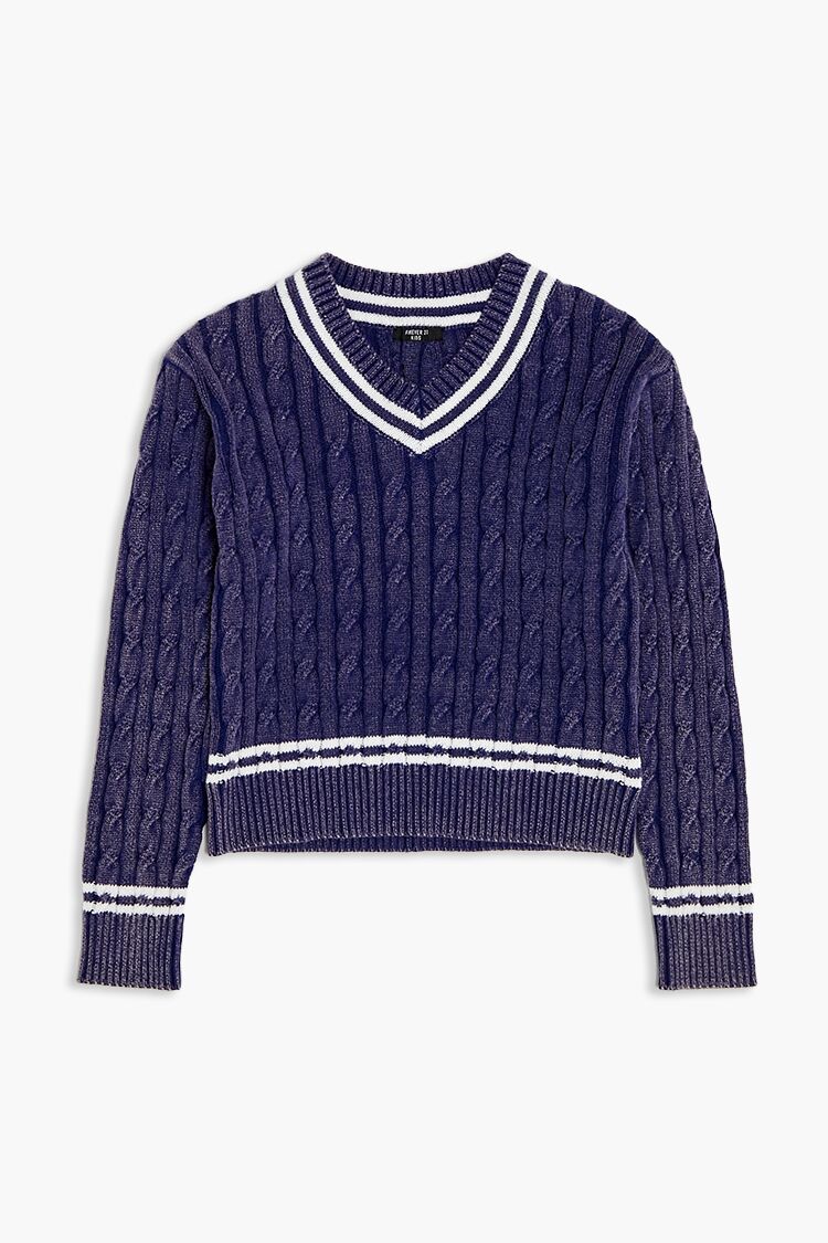 Girls Varsity-Striped Sweater (Kids)