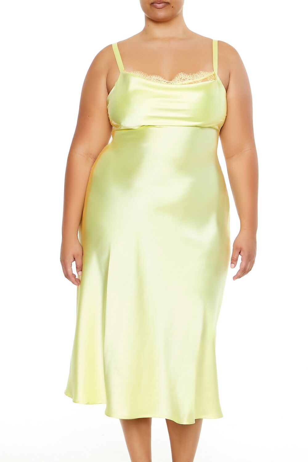 Plus Size Satin Cutout Midi Dress - Image 2