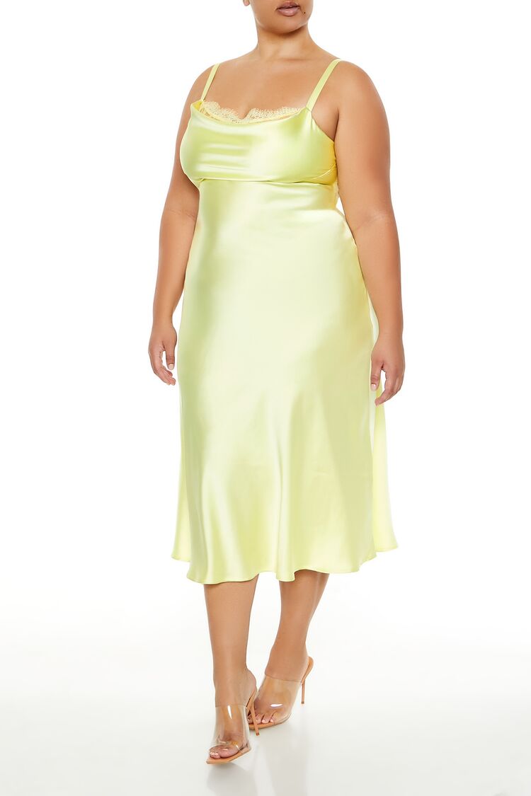 Plus Size Satin Cutout Midi Dress - Image 3