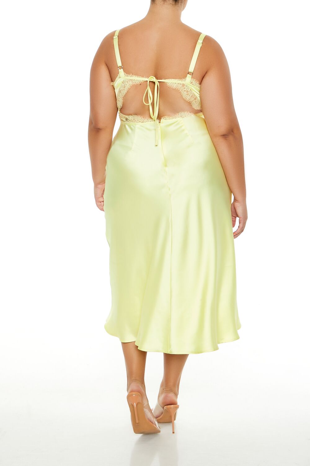 Plus Size Satin Cutout Midi Dress - Image 4