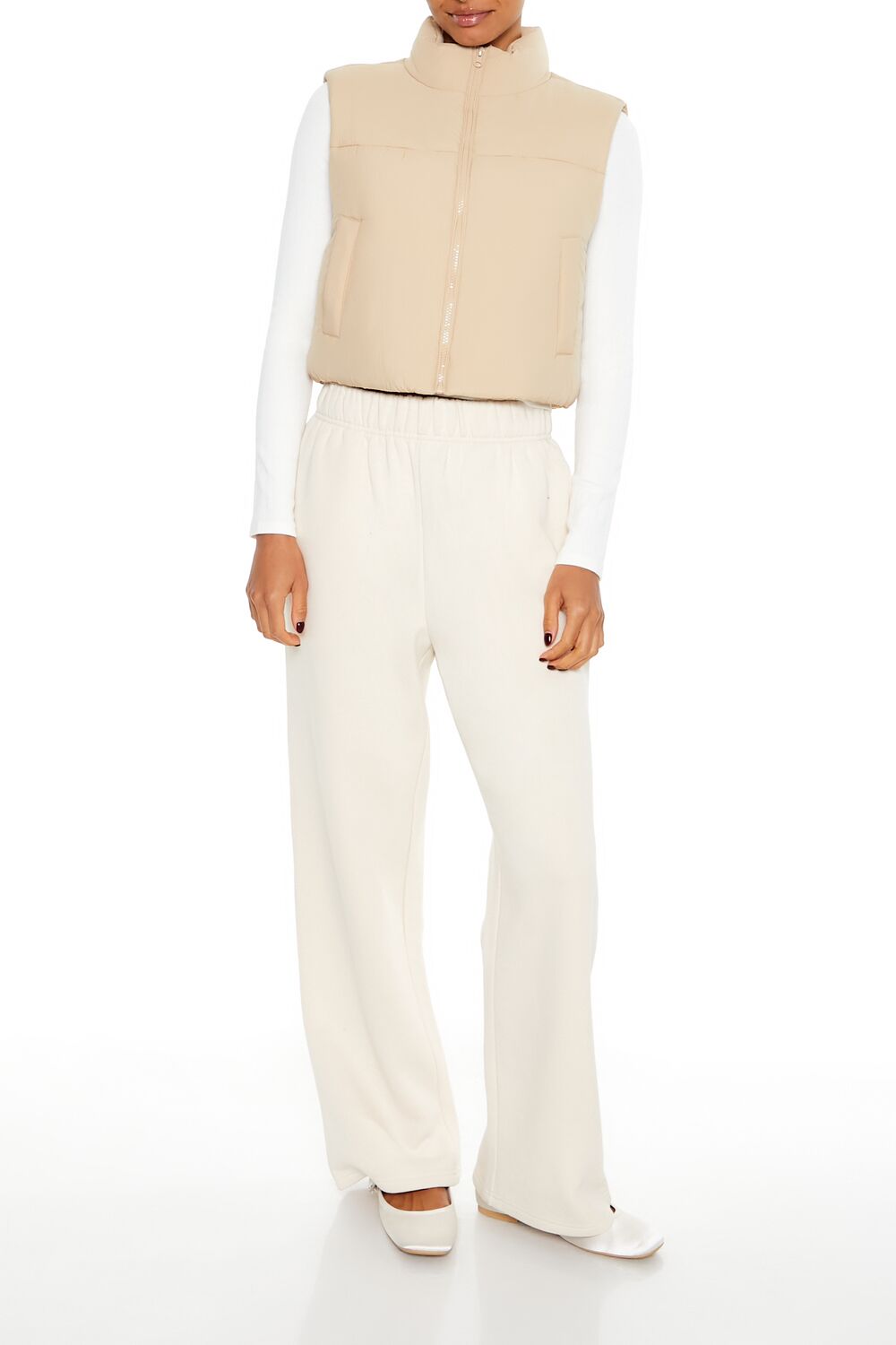 Quilted Cropped Puffer Vest - Image 2