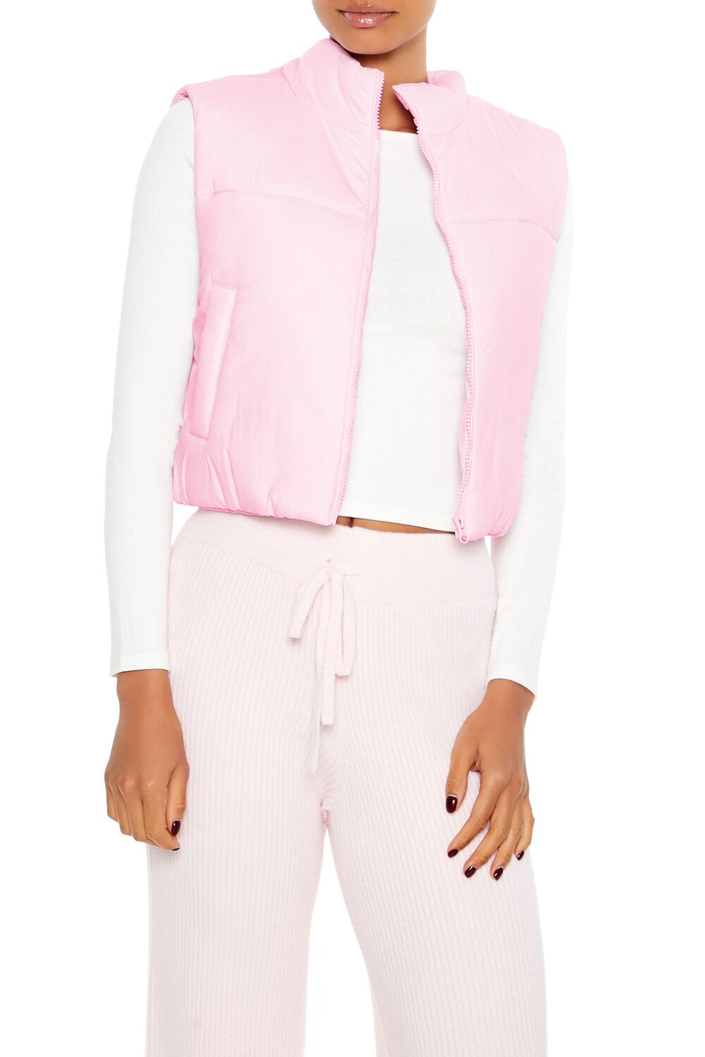 Quilted Cropped Puffer Vest - Image 6