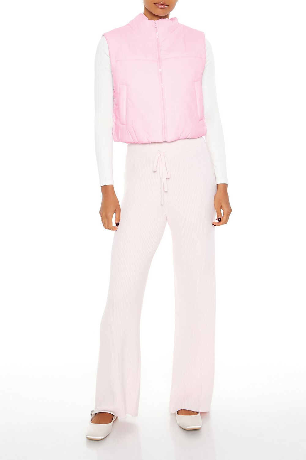 Quilted Cropped Puffer Vest - Image 7