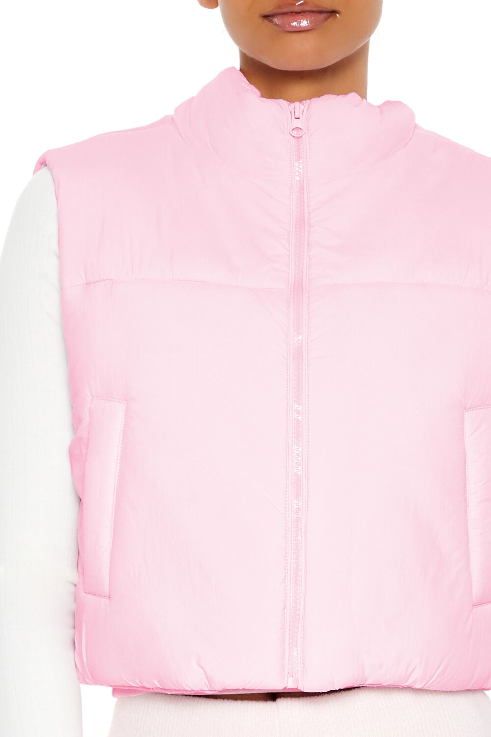 Quilted Cropped Puffer Vest - Image 8
