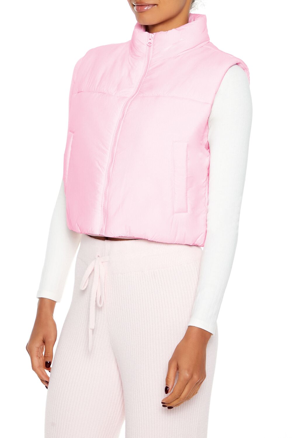 Quilted Cropped Puffer Vest - Image 9
