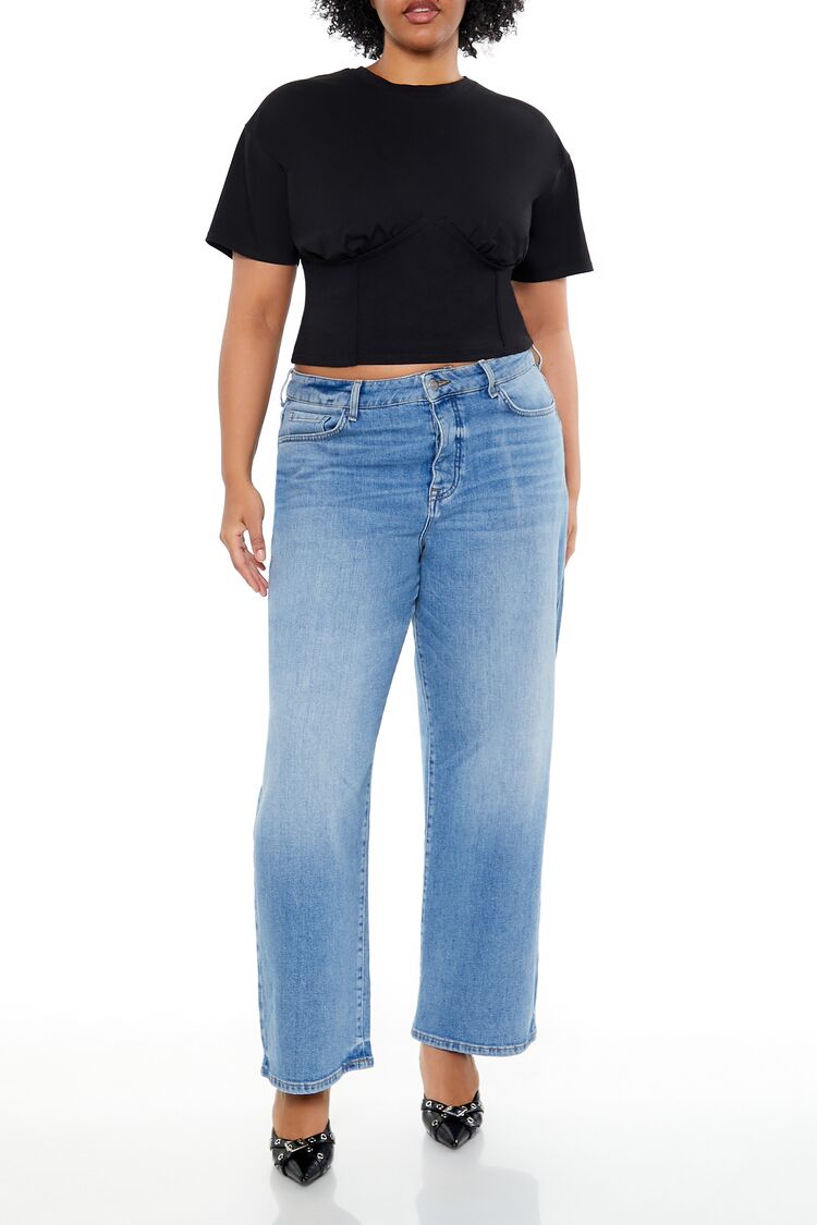 Plus Size Cropped Bustier Tee - Image 2