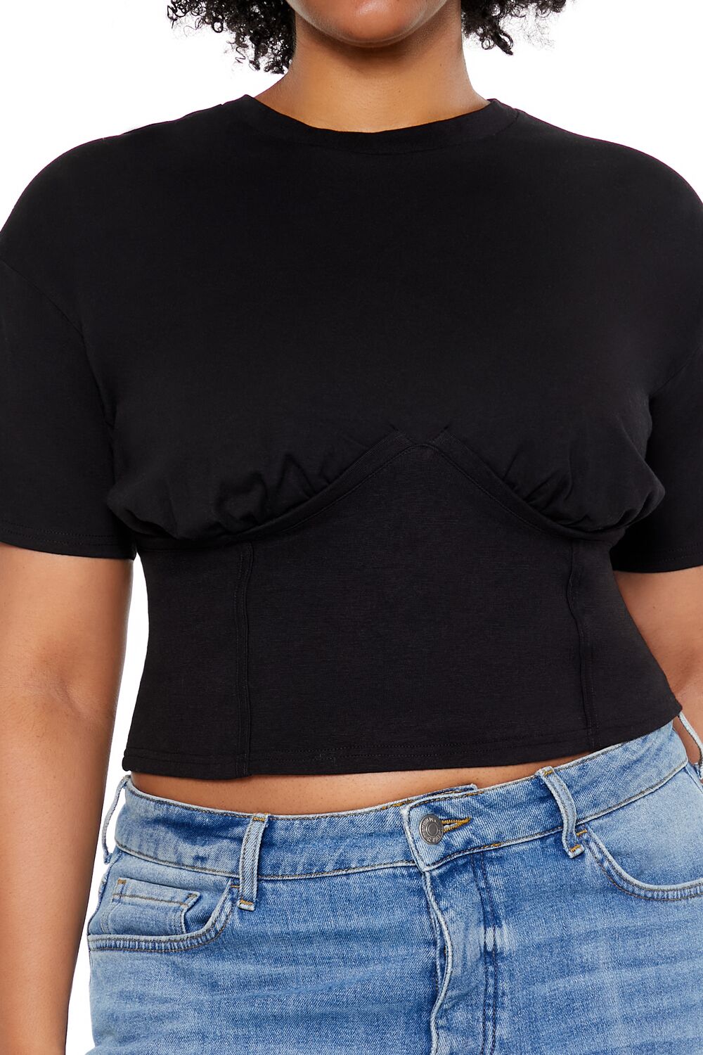 Plus Size Cropped Bustier Tee - Image 3