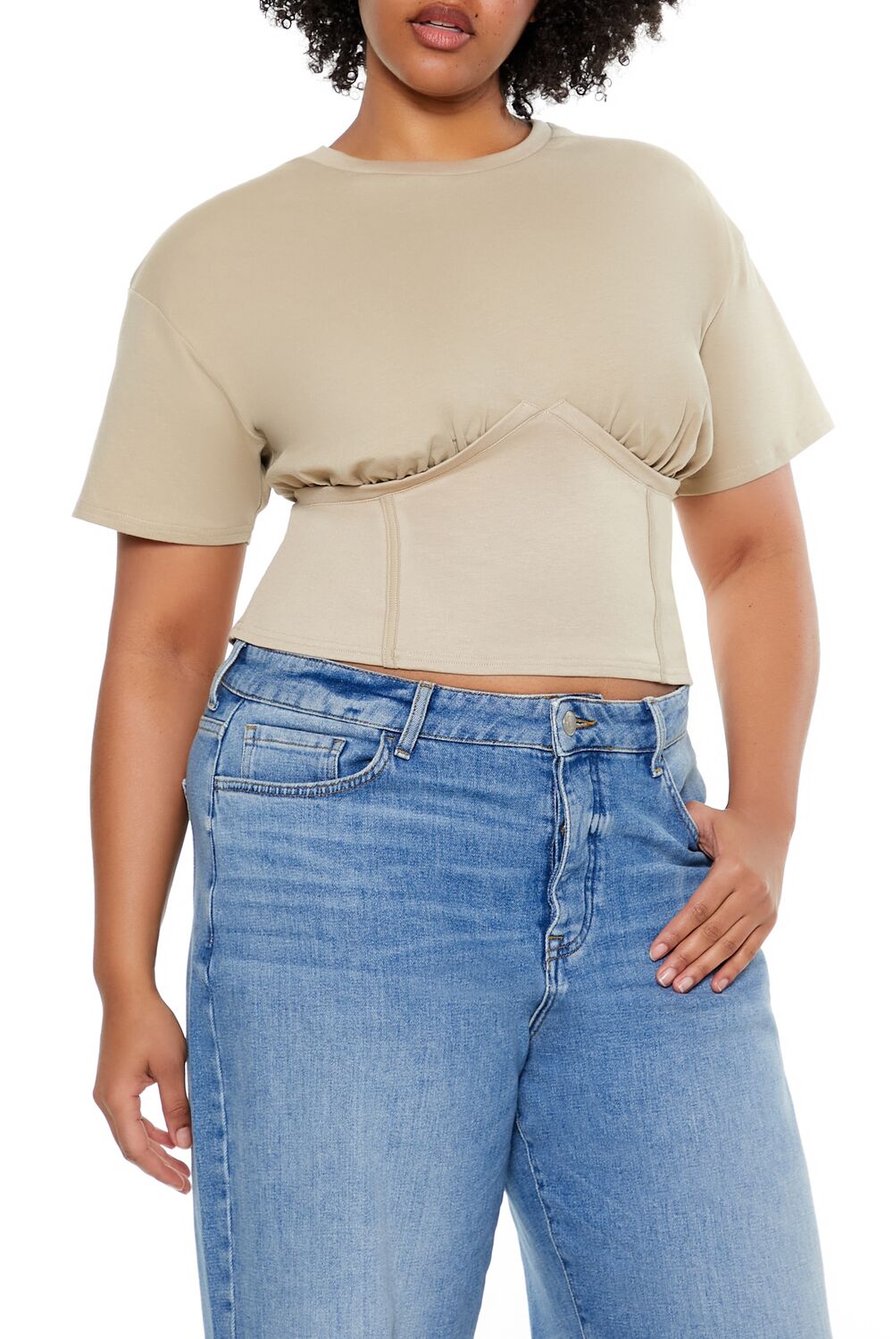 Plus Size Cropped Bustier Tee - Image 6