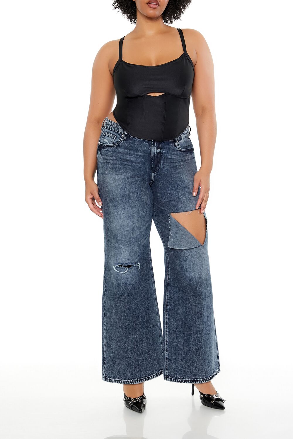 Plus Size Cutout Zip-Up Cami - Image 2