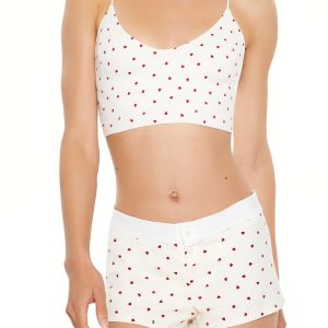 Seamless Heart Print Bralette