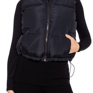 Toggle Drawstring Cropped Vest