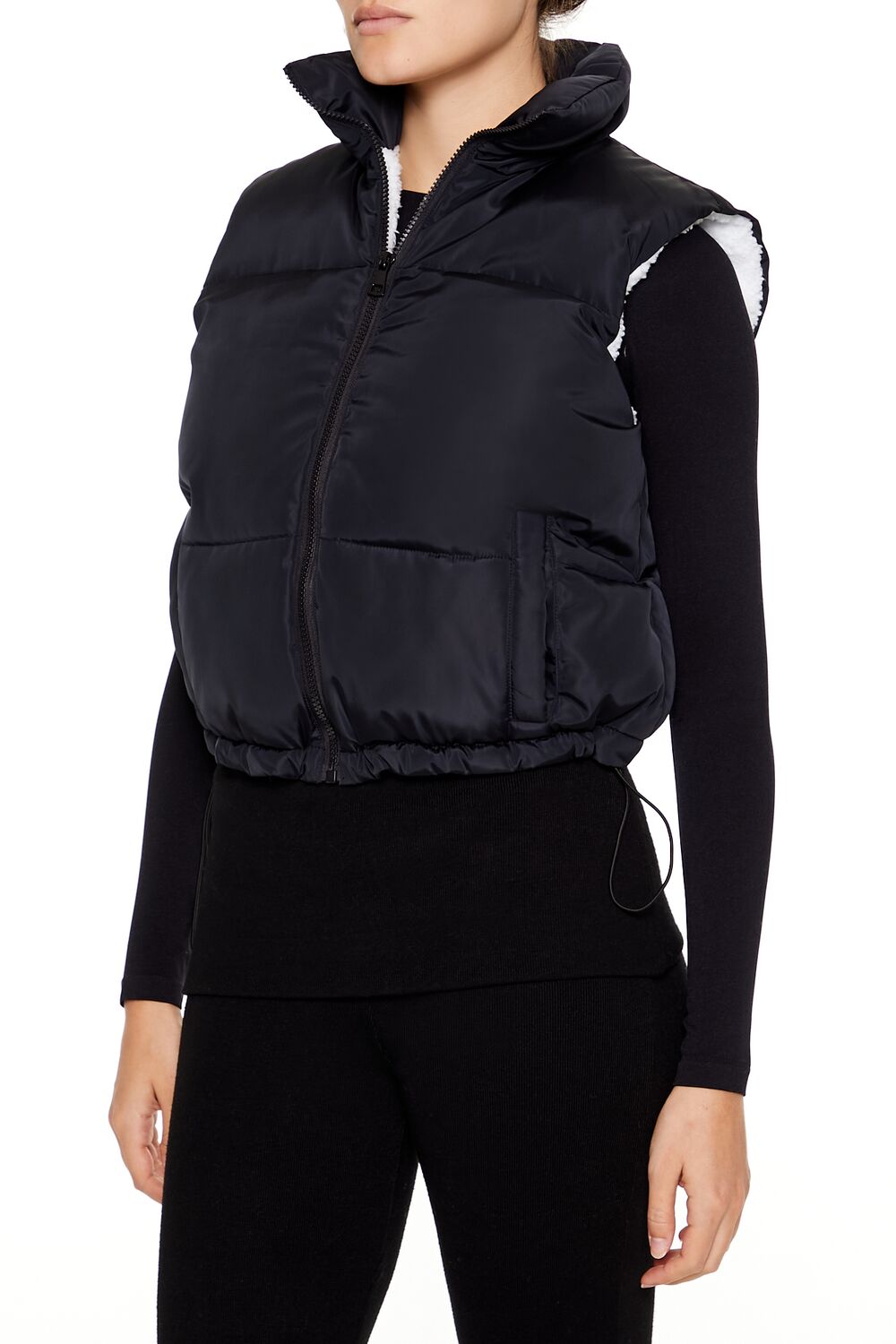 Toggle Drawstring Cropped Vest - Image 4