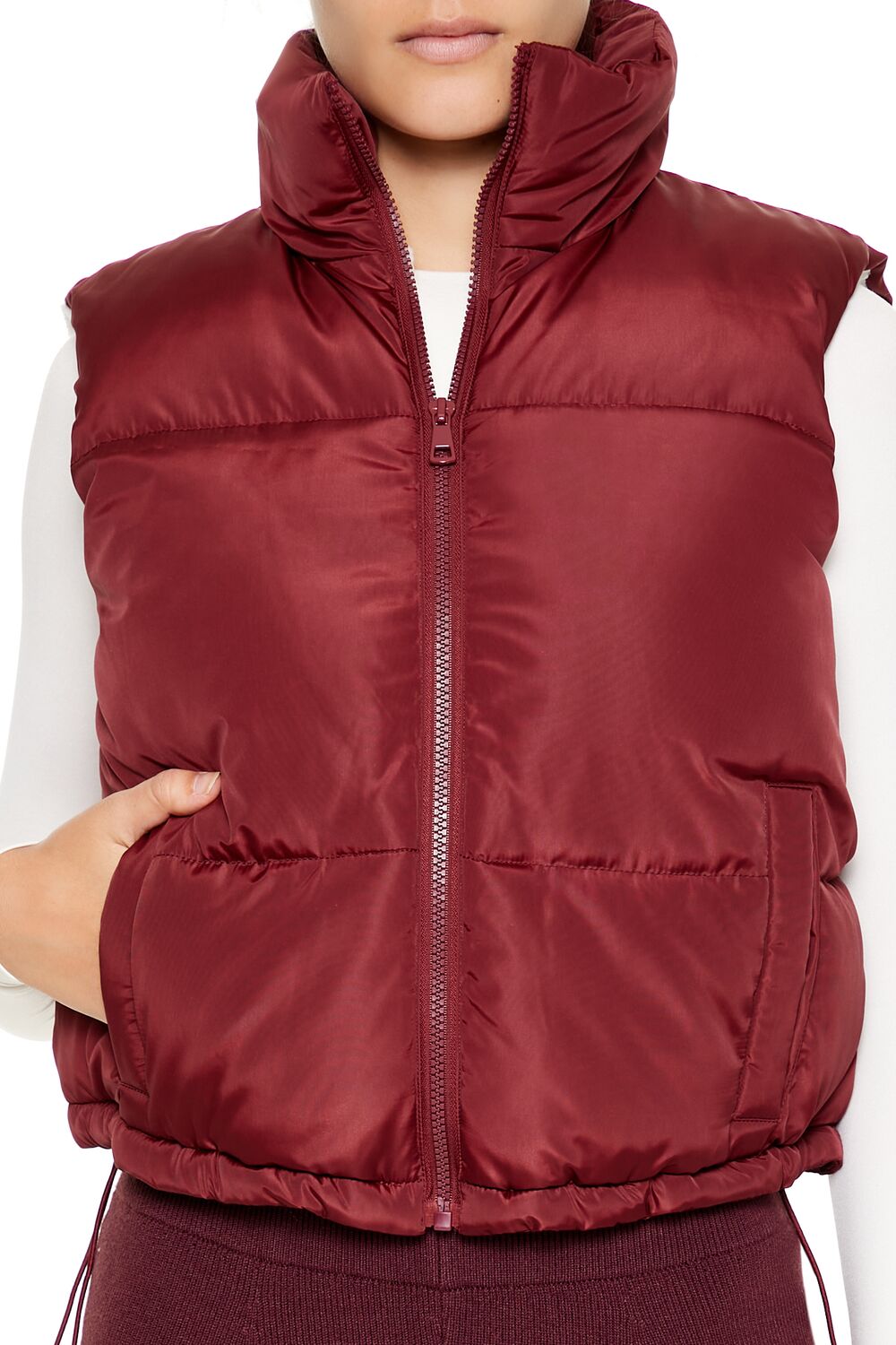 Toggle Drawstring Cropped Vest - Image 8