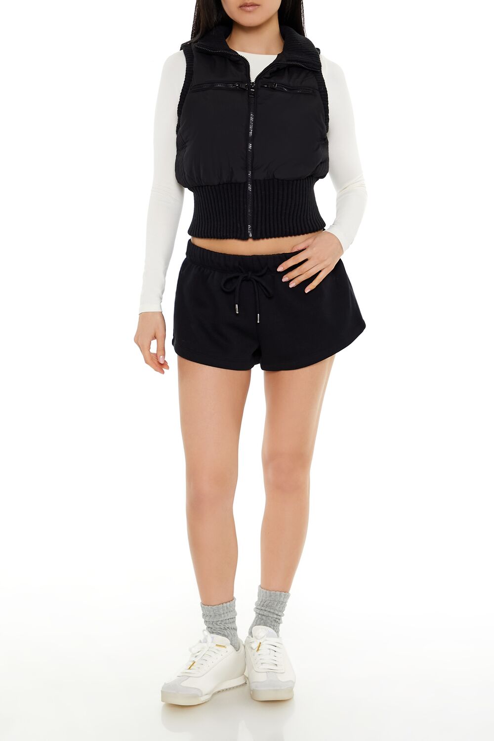 Cropped Zip-Up Vest - Image 2