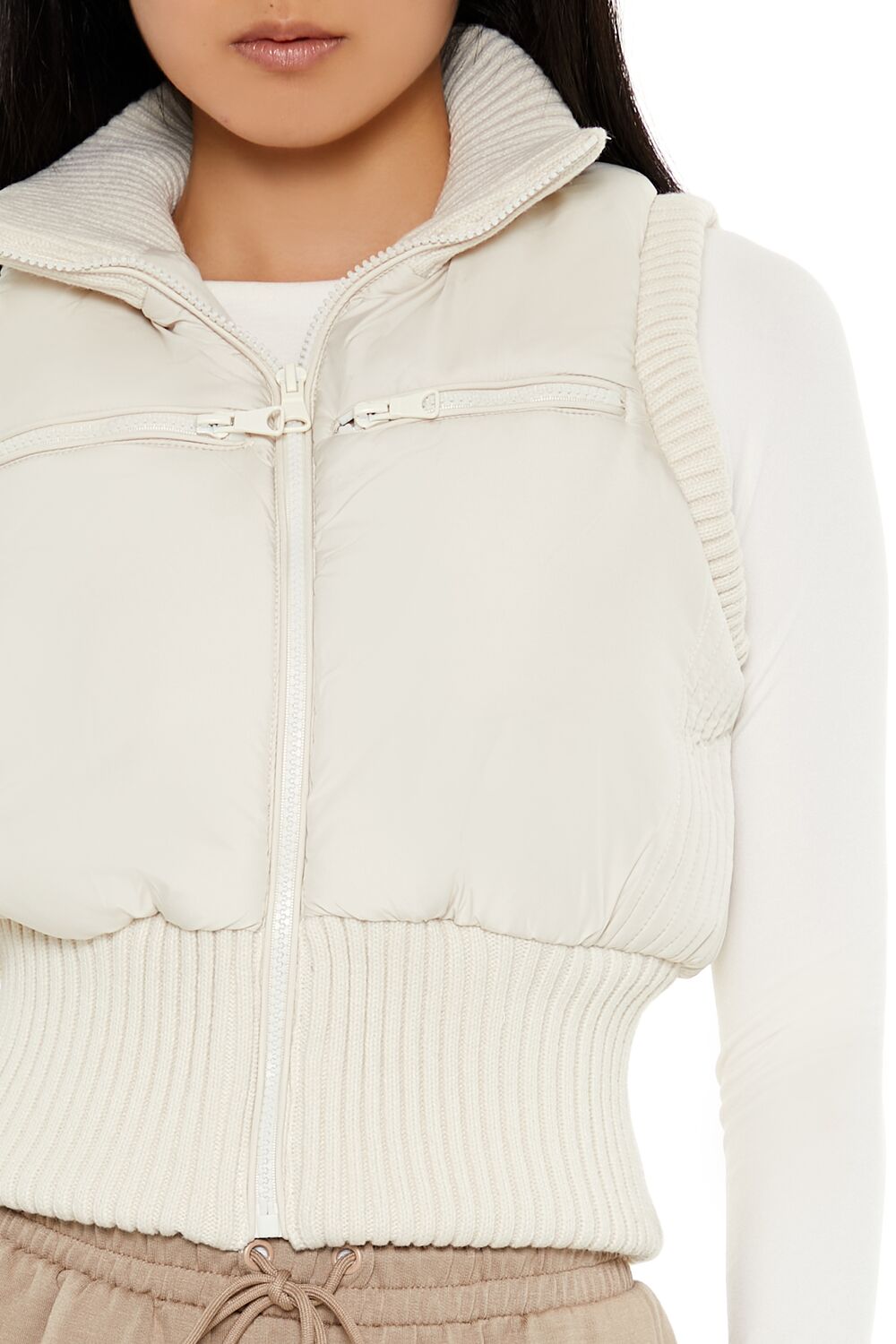 Cropped Zip-Up Vest - Image 8
