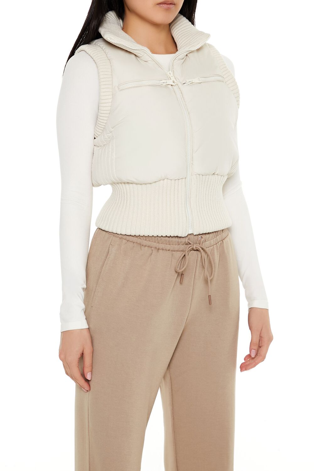 Cropped Zip-Up Vest - Image 9