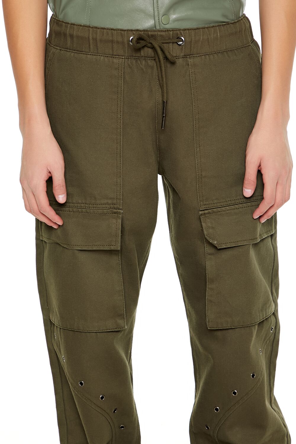 Mid-Rise Drawstring Cargo Pants - Image 5