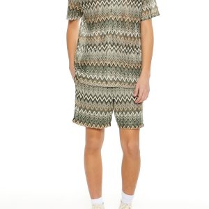Multi Zigzag Drawstring Shorts