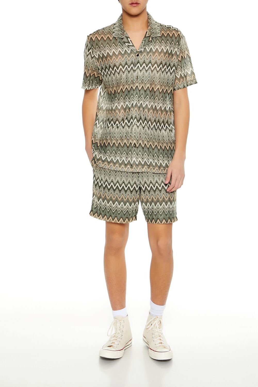 Multi Zigzag Drawstring Shorts