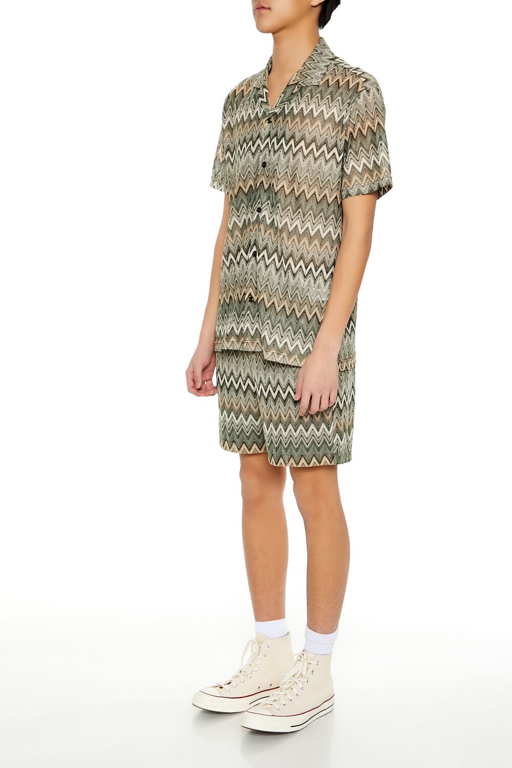 Multi Zigzag Drawstring Shorts - Image 3