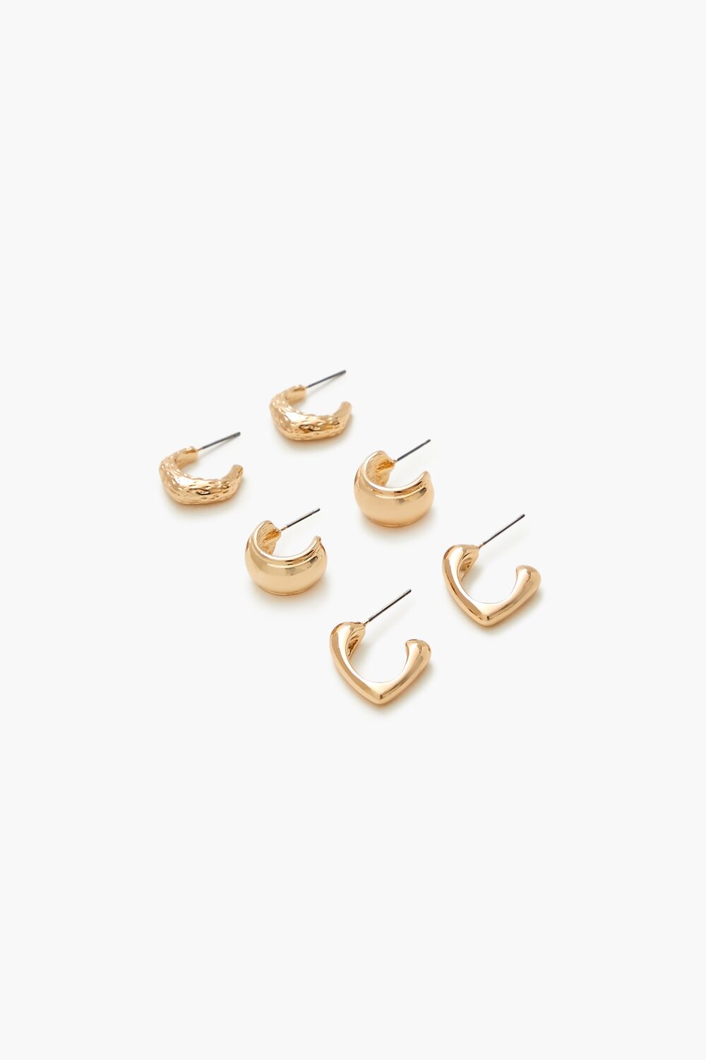 Hammered Geo Hoop Earring Set - Image 2