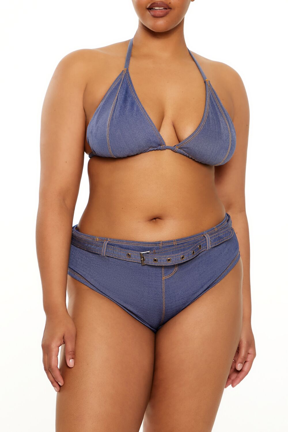 Plus Size Denim Bikini Bottoms - Image 3
