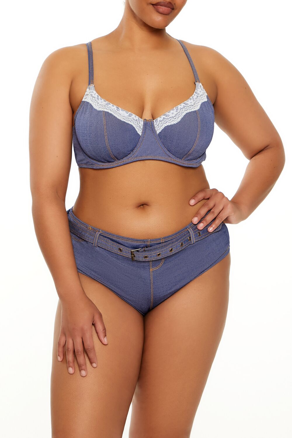 Plus Size Denim Underwire Bikini Top