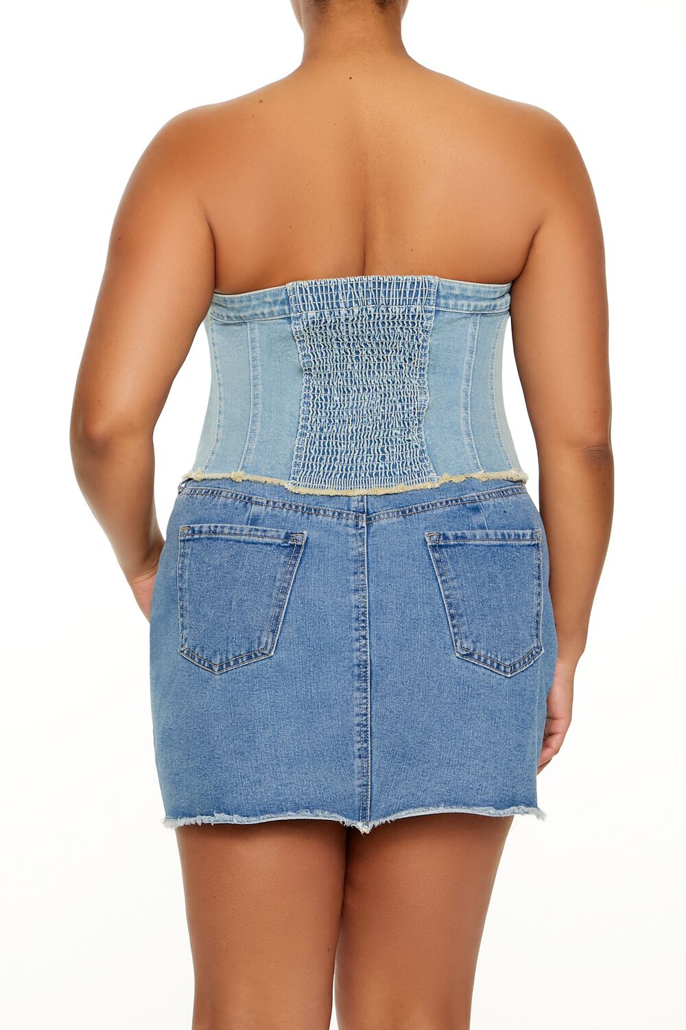 Plus Size Stretch-Denim Tube Top - Image 5