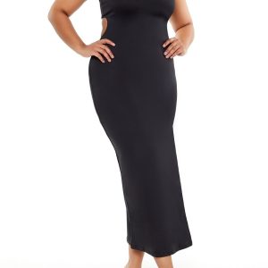 Plus Size Cutout Maxi Tube Dress