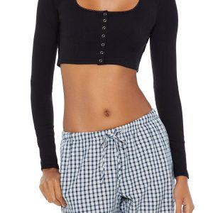 Picot-Trim Crop Top