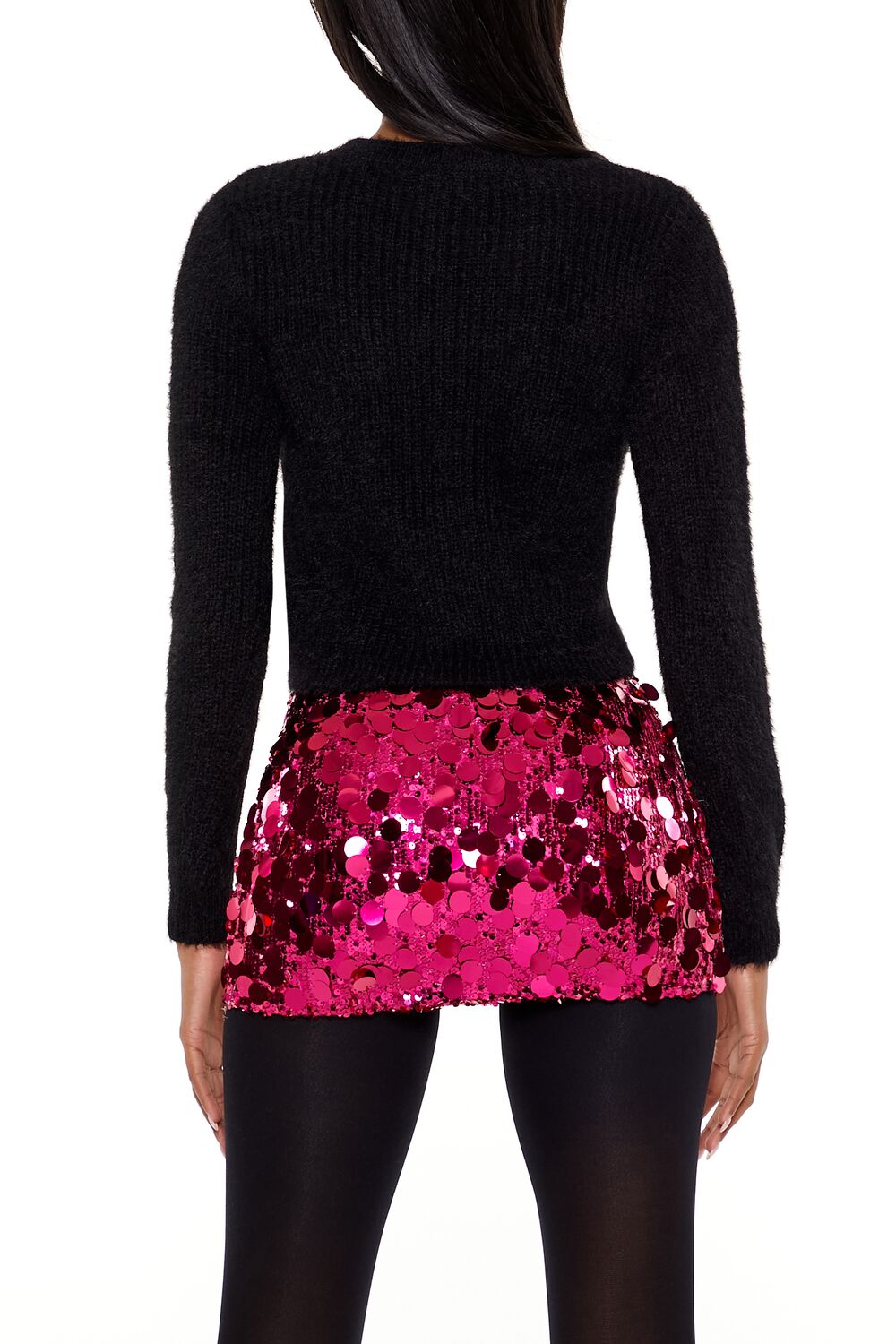 Faux Pearl Bow Cropped Sweater - Image 5