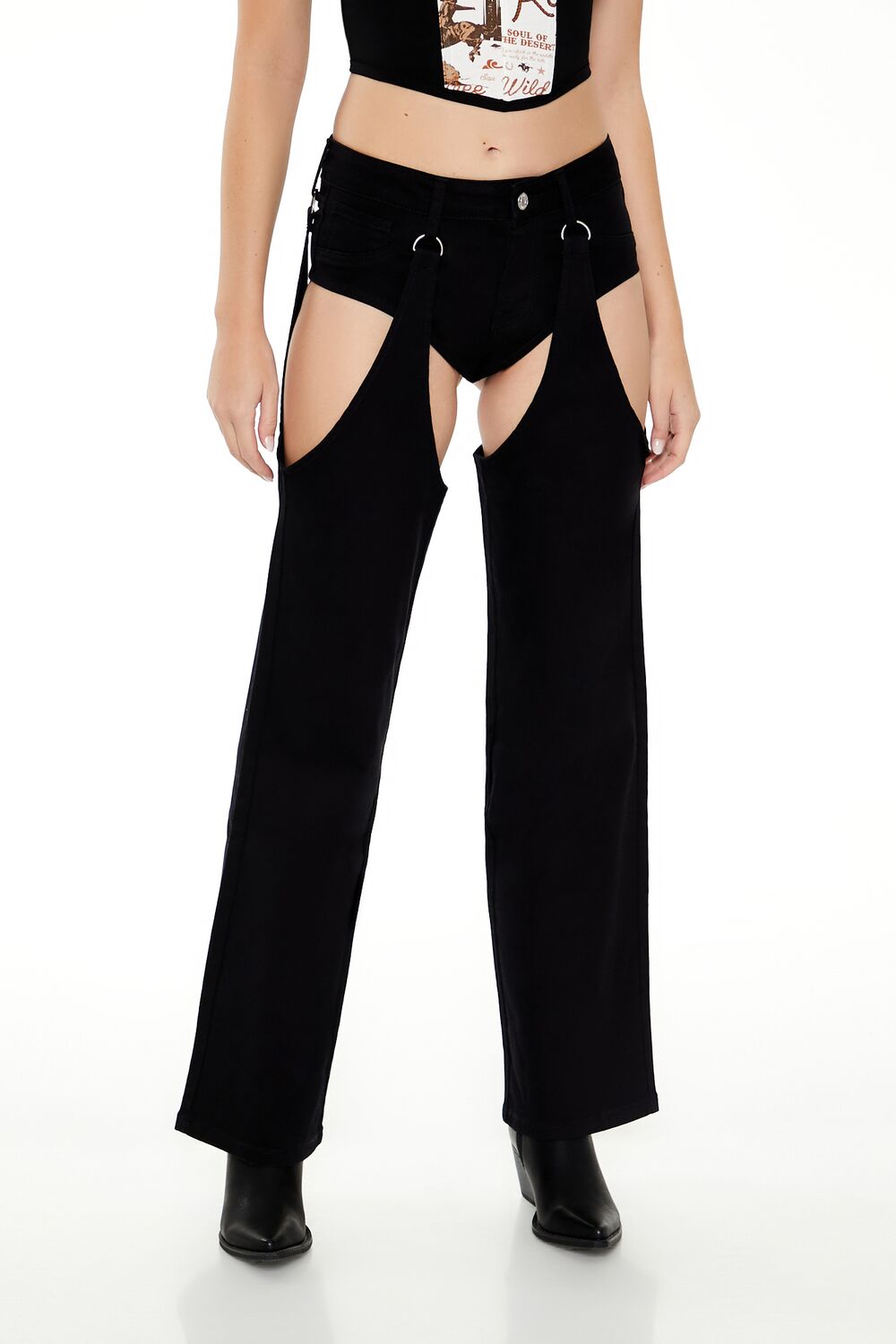 Cutout Mid-Rise Wide-Leg Pants - Image 2