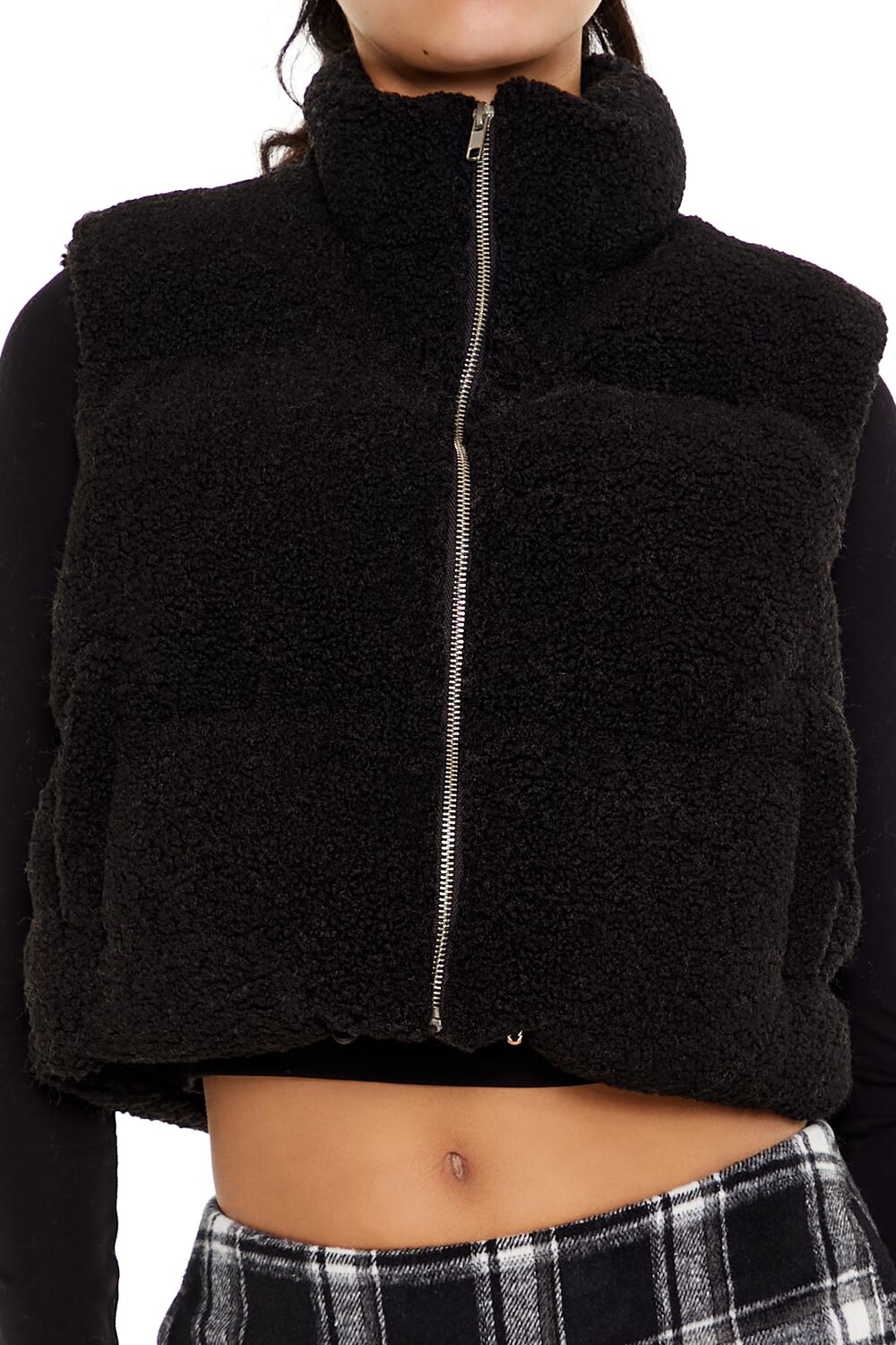 Faux Shearling Cropped Vest - Image 3