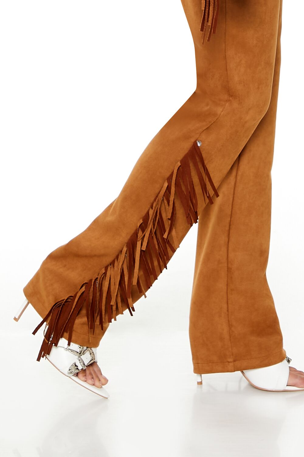 Rhinestone Fringe Faux Suede Pants - Image 5