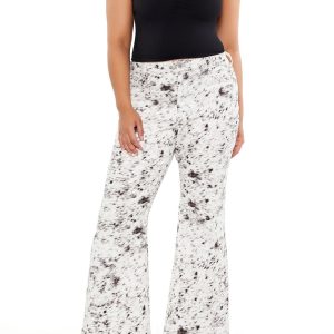 Plus Size Spotted High-Rise Pants