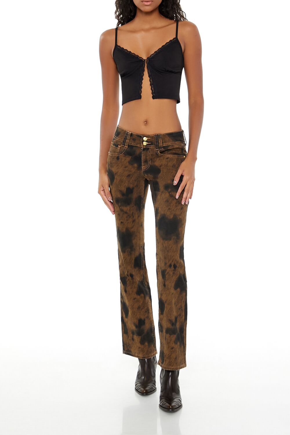 Bleach Dye Bootcut Pants - Image 2