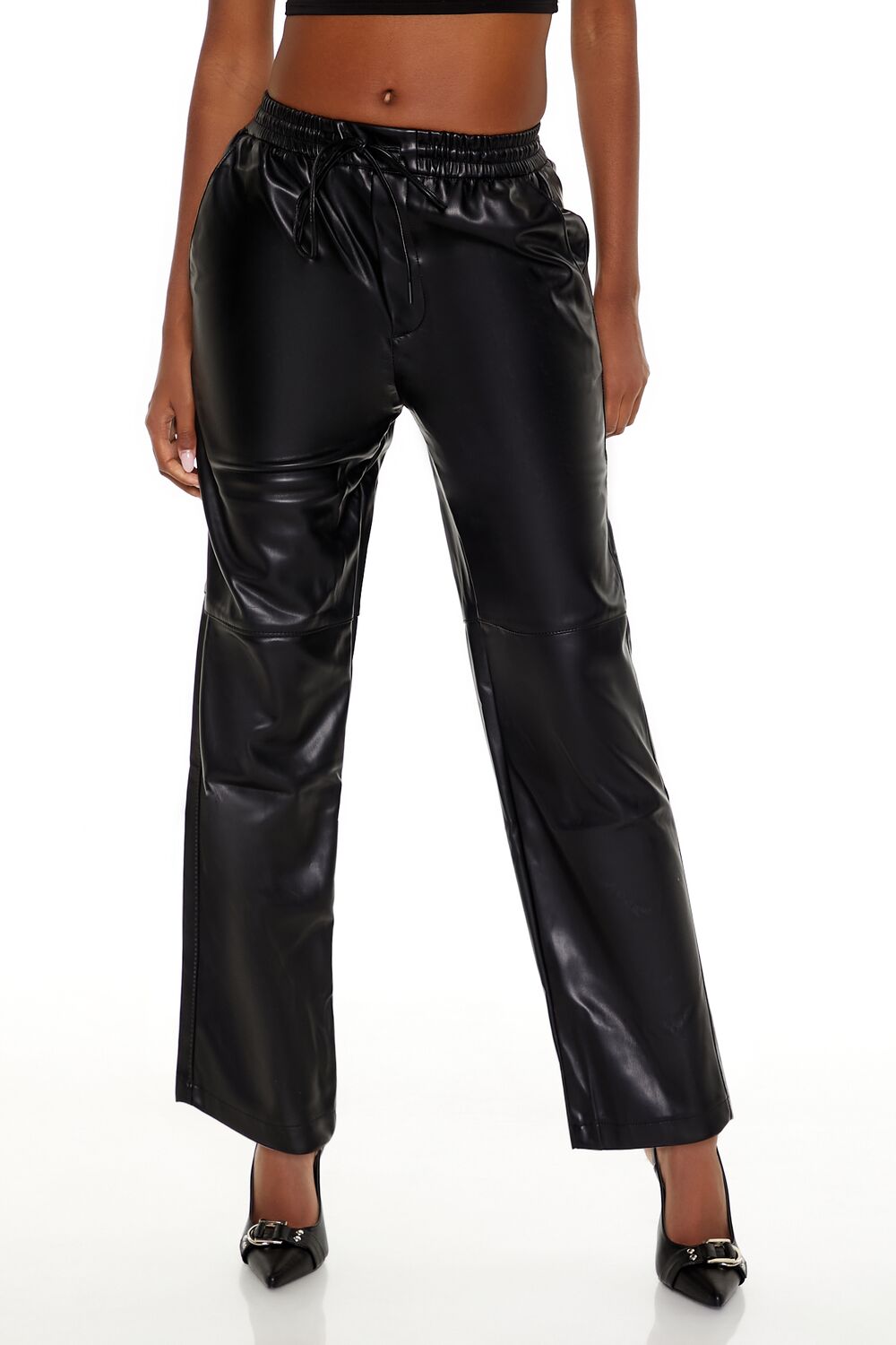 Faux Leather High-Rise Pants - Image 2