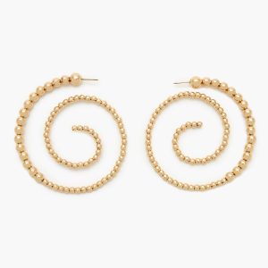 Beaded Spiral Hoop Earrings