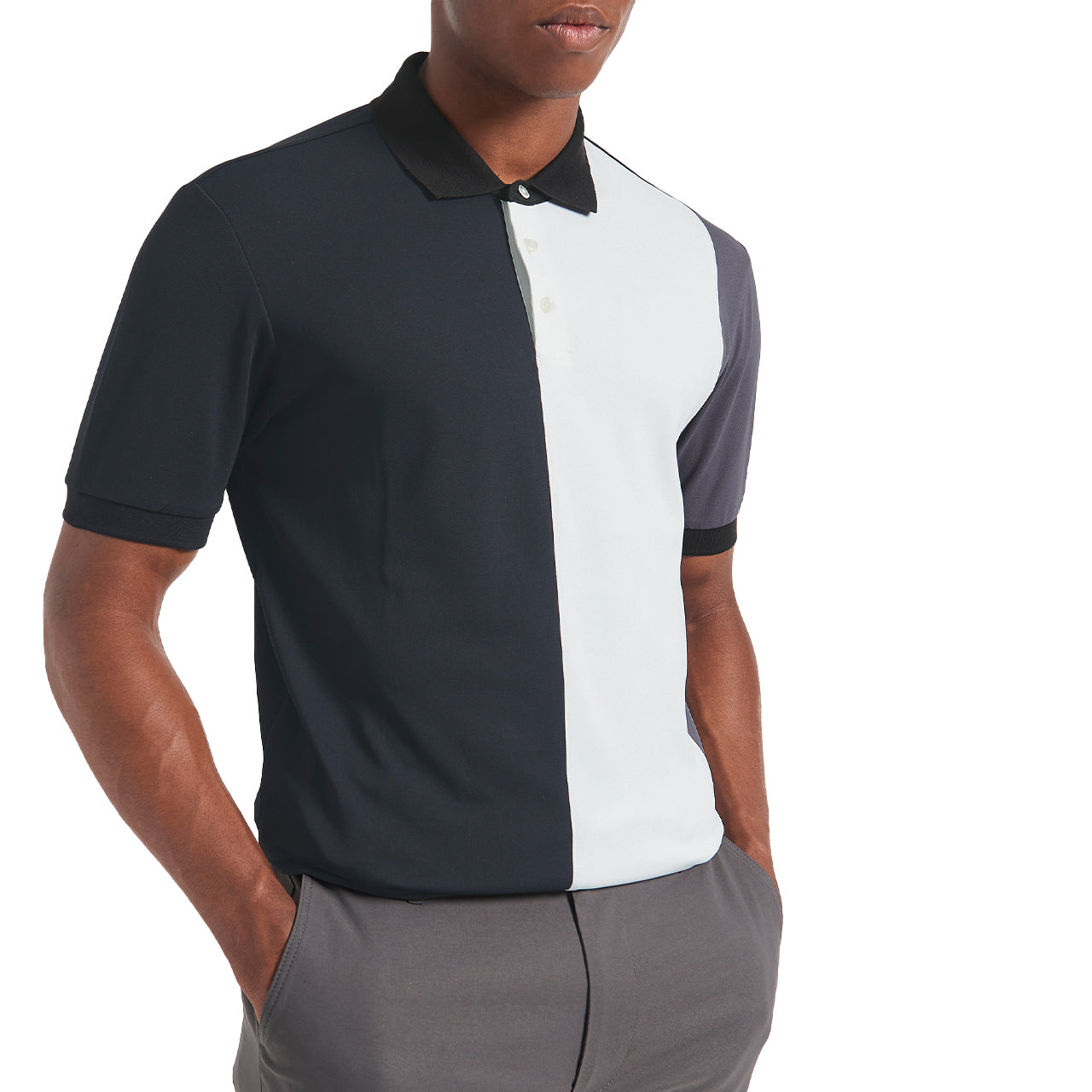 Pique Color Short Sleeve Blocked Polo - Image 5